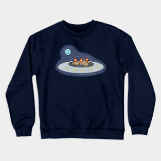 Funny chickens in space Crewneck Sweatshirt